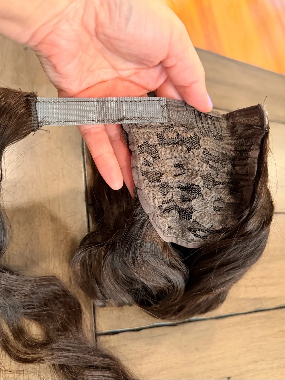 22” Dark Brown #2 Long Wavy Ponytail Extension Human Hair #028